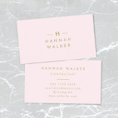 Carte De Visite Monogram Blush | Elegant Gold Minimum