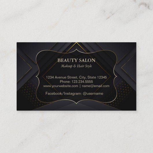 Carte De Visite Monogram Calligraphy Gold (Dos)