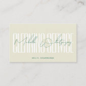 Carte De Visite Monogram CLEANING SERVICE modern script (Devant)