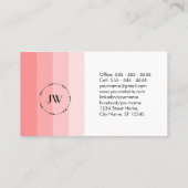 Carte De Visite Monogram Coral Pink Pastel (Dos)
