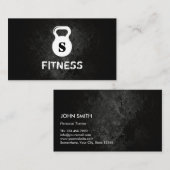 Carte De Visite Monogram Dark Grunge Fitness professionnelle (Devant / Derrière)