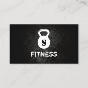 Carte De Visite Monogram Dark Grunge Fitness professionnelle