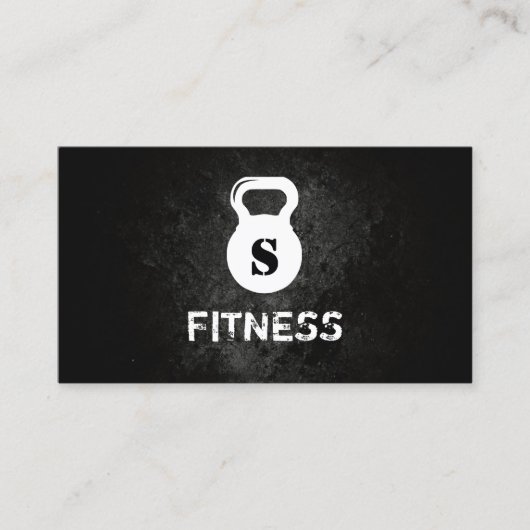 Carte De Visite Monogram Dark Grunge Fitness professionnelle (Devant)