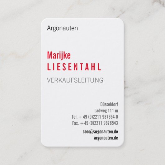 Carte de visite monogram de haut format (Devant)