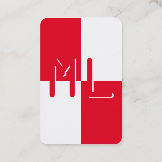 Carte de visite monogram de haut format (Dos)