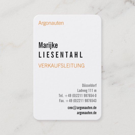 Carte de visite monogram de haut format (Devant)