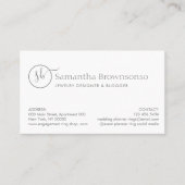 Carte De Visite Monogram Diamond Rings and Pearls Mariage Website (Devant)