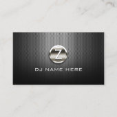 Carte De Visite Monogram DJ Professional Steel Metallic (Devant)