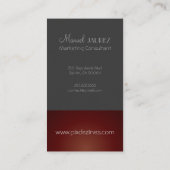 Carte De Visite MONOGRAM En couleurs rétro/Graphite+Maroon (Dos)