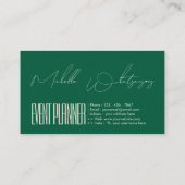 Carte De Visite Monogram EVENT PLANNER écriture moderne (Dos)