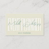 Carte De Visite Monogram EVENT PLANNER écriture moderne (Devant)
