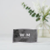 Carte De Visite Monogram | Exécutif avec texture de marbre (Debout devant)