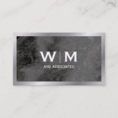 Carte De Visite Monogram | Exécutif avec texture de marbre (Devant)
