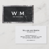 Carte De Visite Monogram | Executive | Grunge Détressé (Devant / Derrière)