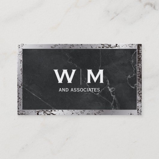 Carte De Visite Monogram | Executive | Grunge Détressé (Devant)