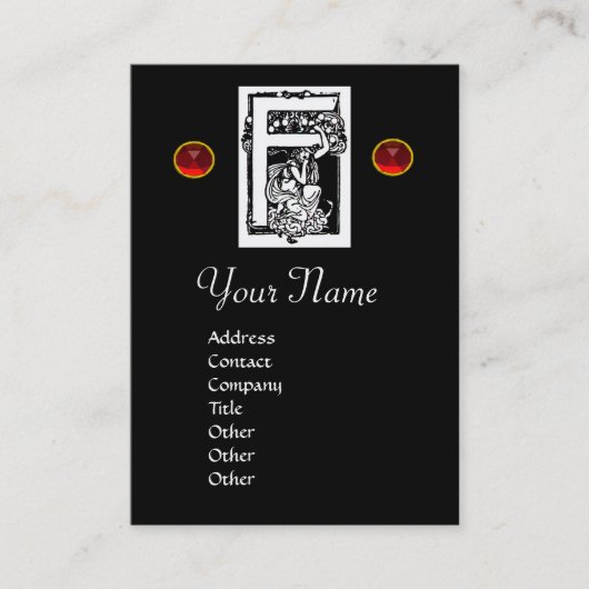 CARTE DE VISITE MONOGRAM F, RUBY (Devant)