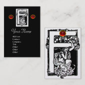 Carte De Visite MONOGRAM F, RUBY Pearl Paper (Devant / Derrière)