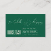 Carte De Visite Monogram FINANCIAL ADVISOR écriture moderne (Dos)