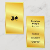 Carte De Visite Monogram Gold Look Classic Style Modèle de texte (Devant / Derrière)