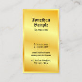 Carte De Visite Monogram Gold Look Classic Style Modèle de texte (Dos)