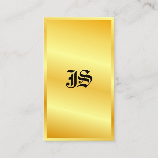 Carte De Visite Monogram Gold Look Classic Style Modèle de texte (Devant)