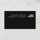Carte De Visite Monogram Gold Look Design élégant sobre (Dos)