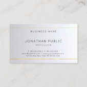 Carte De Visite Monogram Gold Silver Moderne Élégant Professionnel (Dos)