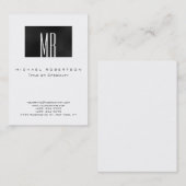 Carte de visite Monogram Grey White Chubby (Devant / Derrière)