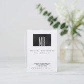 Carte de visite Monogram Grey White Chubby (Debout devant)