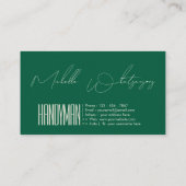 Carte De Visite Monogram HANDYMAN écriture moderne (Dos)