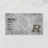 Carte De Visite Monogram Initial R Hydrangea Flowers (Devant)