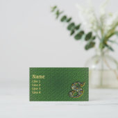 Carte De Visite Monogram Initial S Daisies Floral Art (Debout devant)