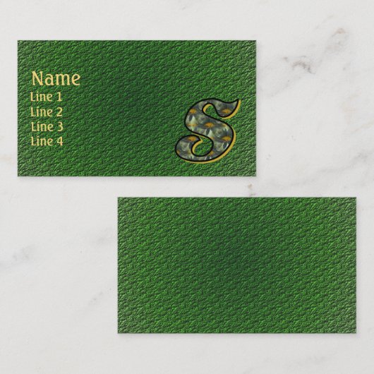 Carte De Visite Monogram Initial S Daisies Floral Art (Devant / Derrière)