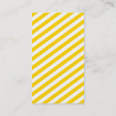 Carte De Visite MONOGRAM INITIALES, onglet moderne jaune noir gris (Dos)