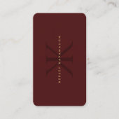 Carte De Visite Monogram K Red Maroon Gold Professional (Devant)
