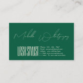 Carte De Visite Monogram Lash stylist modern script (Dos)