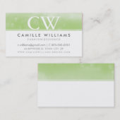 Carte De Visite MONOGRAM LOGO à l'ombre vert d'eau (Devant / Derrière)