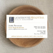 Carte De Visite Monogram Logo Financial Advisor Professionnel