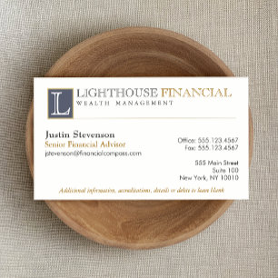 Carte De Visite Monogram Logo Financial Advisor Professionnel