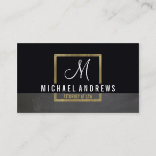 Carte De Visite MONOGRAM LOGO moderne boîte en or intelligent noir