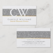 Carte De Visite MONOGRAM LOGO smart glamour audacieux parties scin (Devant / Derrière)