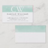 Carte De Visite MONOGRAM LOGO whimsical ombre watercolor ment (Devant / Derrière)