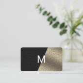 Carte De Visite Monogram Lux Gold Swirl (Debout devant)