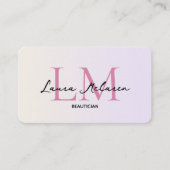 Carte De Visite Monogram Luxe Aesthetics Pastels Roses Code QR (Devant)