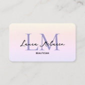 Carte De Visite Monogram Luxe Aesthetics Teintes Pastel Code QR (Devant)
