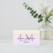 Carte De Visite Monogram Luxe Aesthetics Teintes Pastel Code QR (Debout devant)