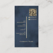 Carte de visite Monogram Luxe Elegant Blue Gold Na (Dos)