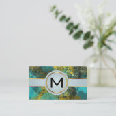 Carte De Visite Monogram Luxury Gold | Artistic Texture Paint (Debout devant)