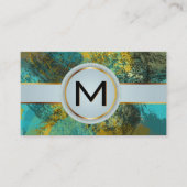 Carte De Visite Monogram Luxury Gold | Artistic Texture Paint (Devant)