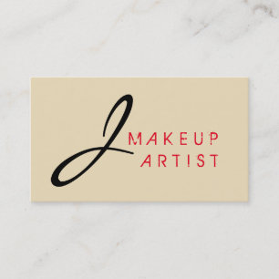 Carte De Visite Monogram maquillage Artiste Néerlandais blanc Arri